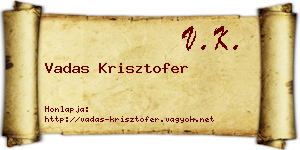Vadas Krisztofer névjegykártya